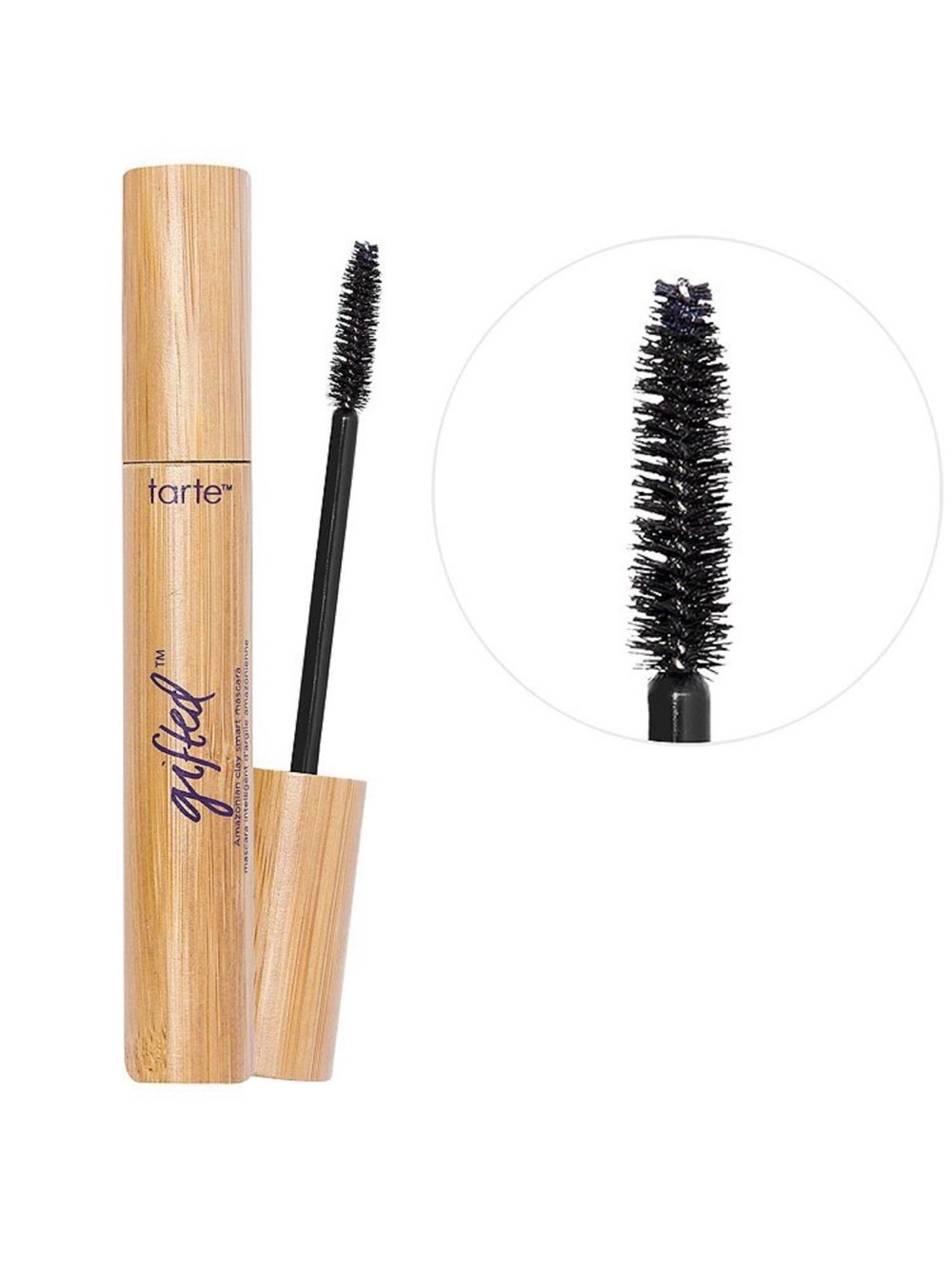 tarte Gifted Mascara in Natural Wood-Tone Tube with Black Wand New